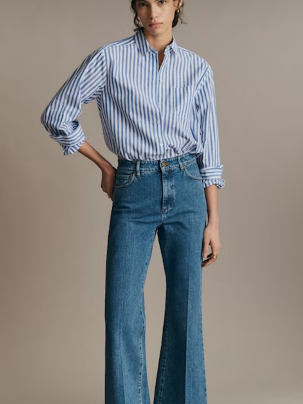 NWT SEZANE LE FLARE DENIM BLUE